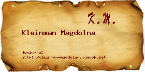 Kleinman Magdolna névjegykártya